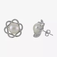 Cultured Freshwater Pearl & Diamond-Accent Earrings 