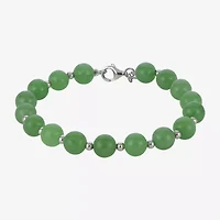 Sterling Silver Jade Bead Bracelet