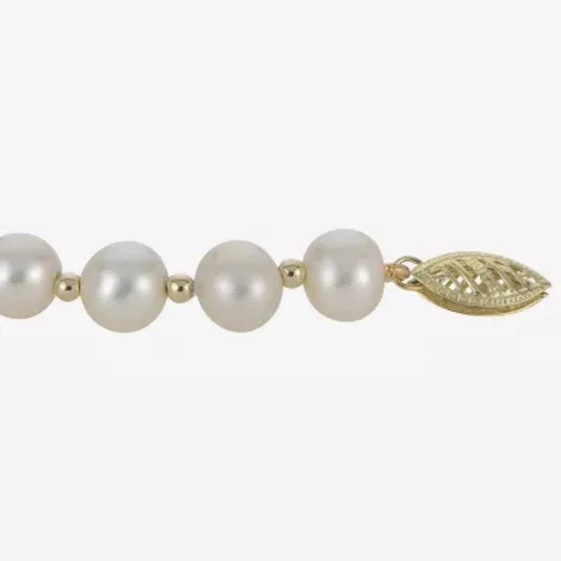 7-7.5Mm Cultured Freshwater Pearl Sterling Silver Bracelet