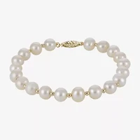 7-7.5Mm Cultured Freshwater Pearl Sterling Silver Bracelet