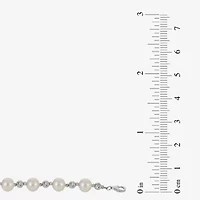 Cultured Freshwater Pearl & Brilliance Bead Sterling Silver Bracelet