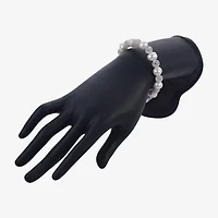 Womens White Cultured Freshwater Pearl Sterling Silver Beaded Bracelet