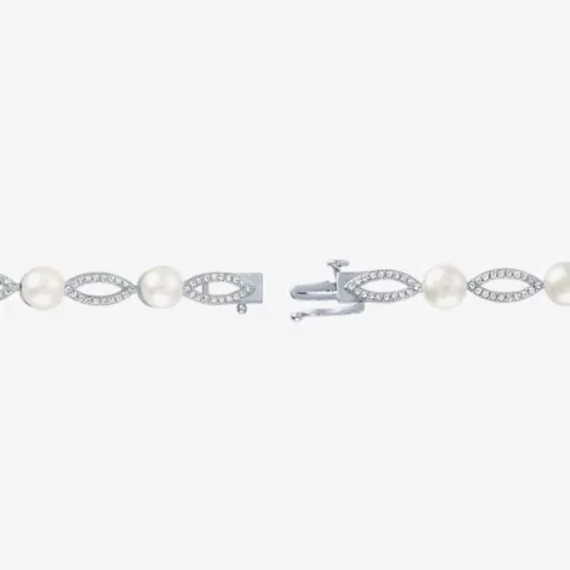 Gemstone Sterling Silver Oval Tennis Bracelet