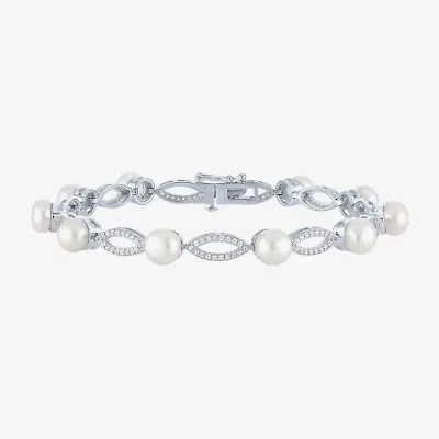 Gemstone Sterling Silver Oval Tennis Bracelet