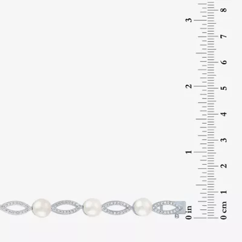 Gemstone Sterling Silver Oval Tennis Bracelet