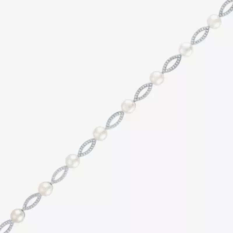 Gemstone Sterling Silver Oval Tennis Bracelet