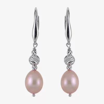 Womens Dyed Cultured Freshwater Pearl Sterling Silver Drop Earrings