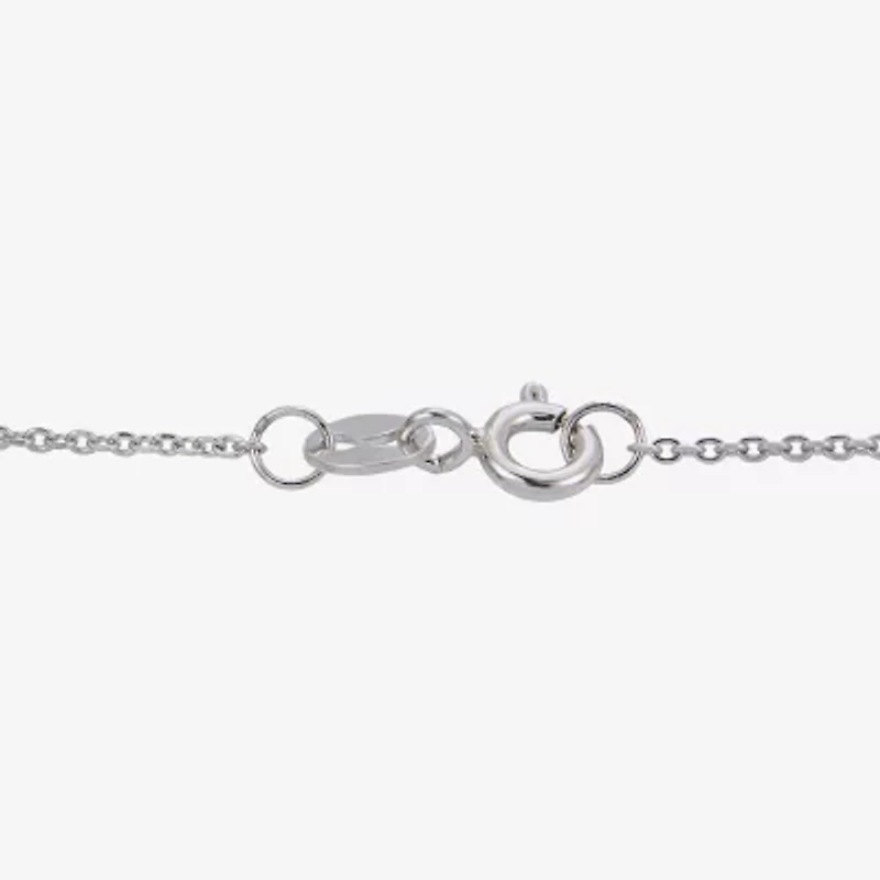 Womens White Sterling Silver 18 Inch Collar Necklace