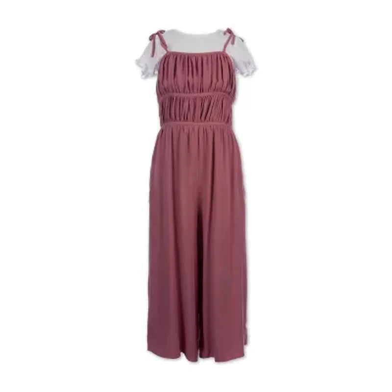 Speechless Big Kid Girls Scoop Neck Short Sleeve 2-pc. Jumpsuit