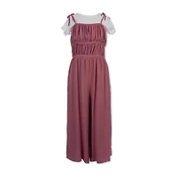 Speechless Big Kid Girls Scoop Neck Short Sleeve 2-pc. Jumpsuit
