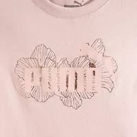 PUMA Big Kid Girls Crew Neck Short Sleeve Boxy Fit Graphic T-Shirt