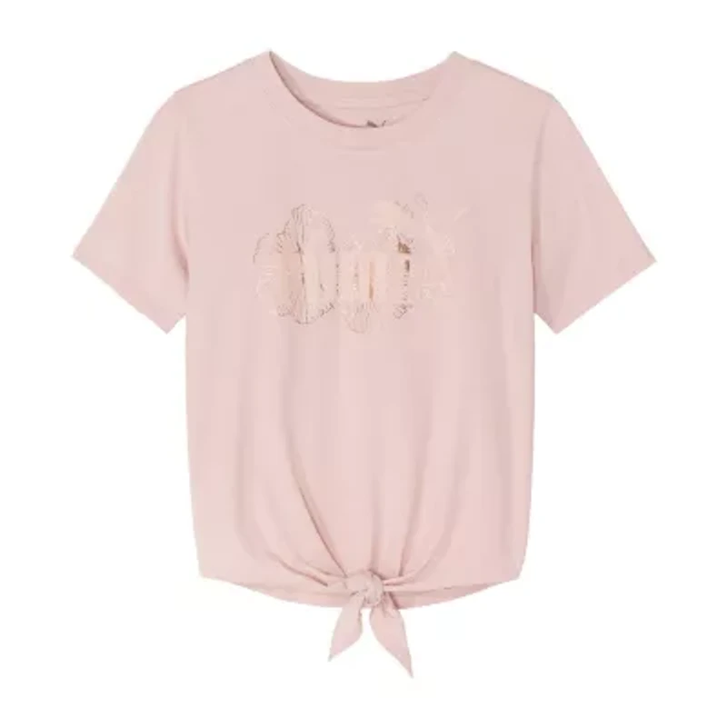 PUMA Big Kid Girls Crew Neck Short Sleeve Boxy Fit Graphic T-Shirt