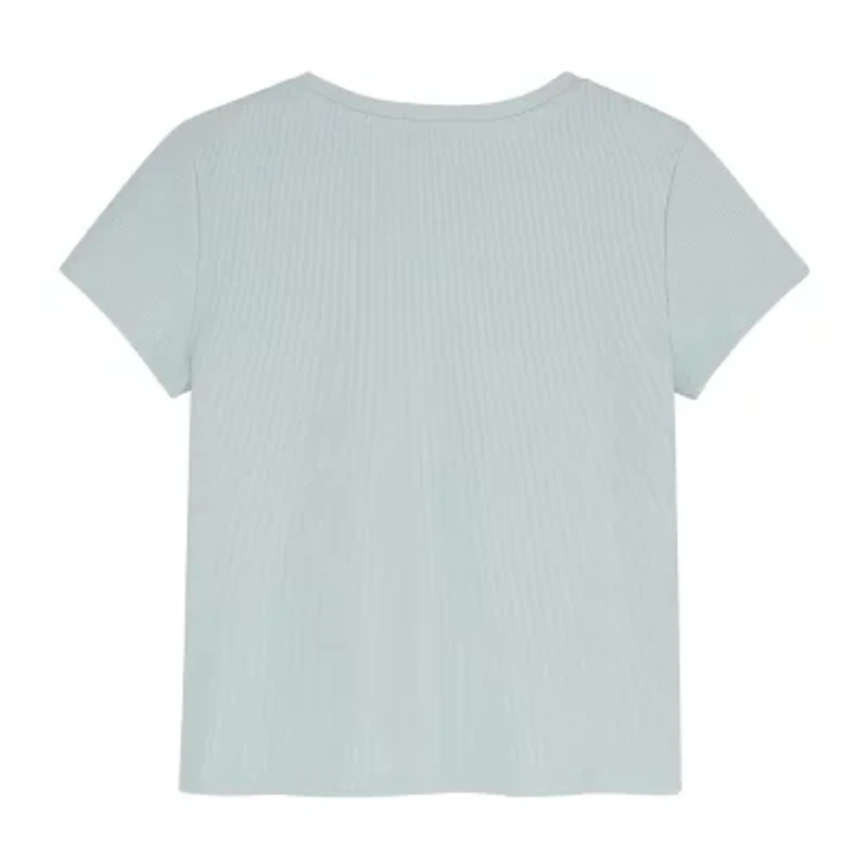 PUMA Rib Big Kid Girls Crew Neck Short Sleeve Embroidered Active T-Shirt