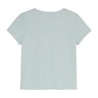 PUMA Rib Big Kid Girls Crew Neck Short Sleeve Embroidered Active T-Shirt