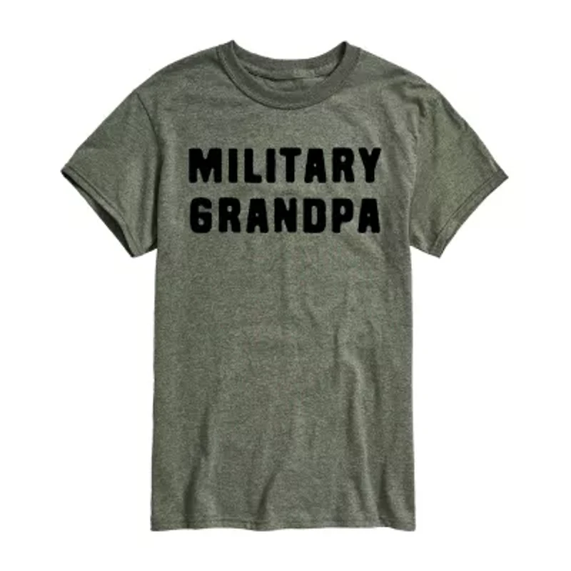 Mens Short Sleeve Military Grandpa Graphic T-Shirt