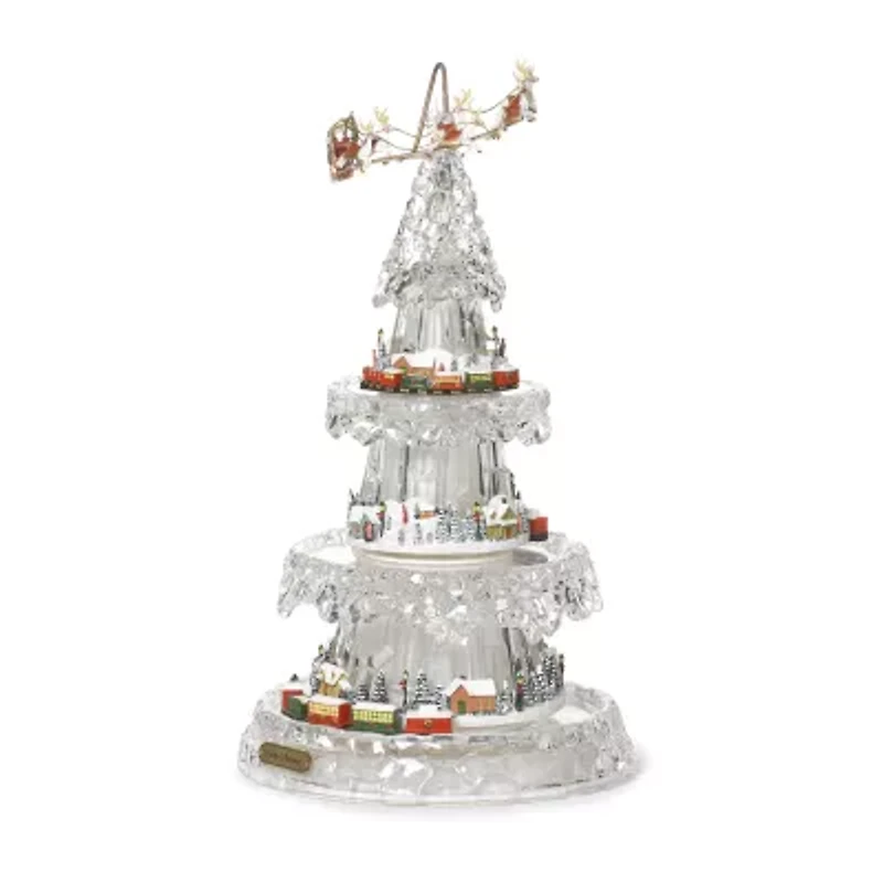 Roman 18.5in Lighted 4 Rotation Tree Plays Music Christmas Tabletop Decor