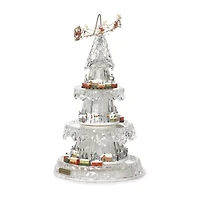 Roman 18.5in Lighted 4 Rotation Tree Plays Music Christmas Tabletop Decor