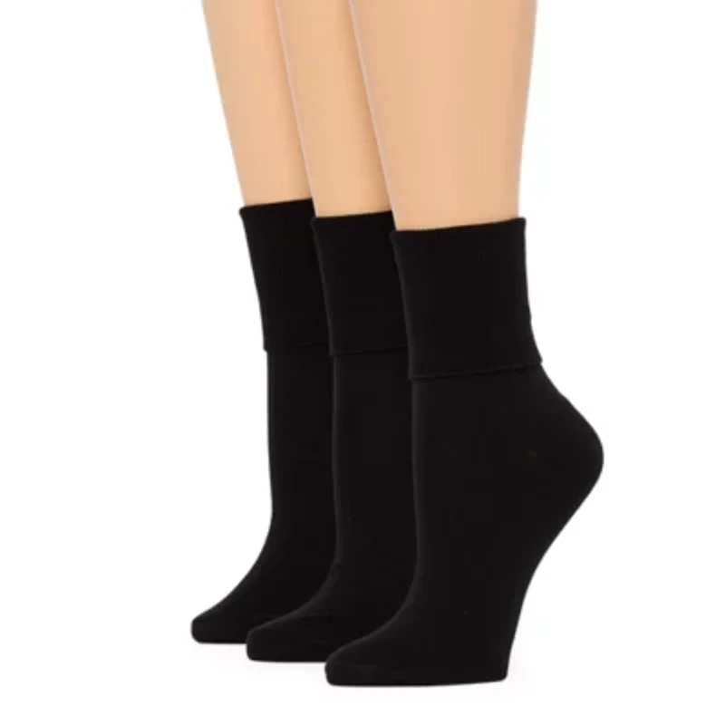 Mixit Everyday Essential Womens 3 Pair Turncuff Socks