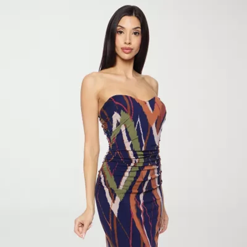 Premier Amour Womens Sleeveless Midi Sheath Dress