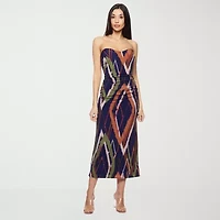 Premier Amour Womens Sleeveless Midi Sheath Dress