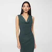 Premier Amour Womens Sleeveless High-Low Sheath Dress