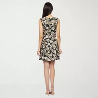 Premier Amour Womens Sleeveless Floral Sheath Dress
