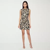 Premier Amour Womens Sleeveless Floral Sheath Dress