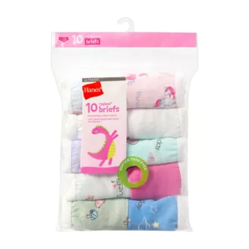 Hanes Toddler Girls 10 Pack Briefs Tucbrf