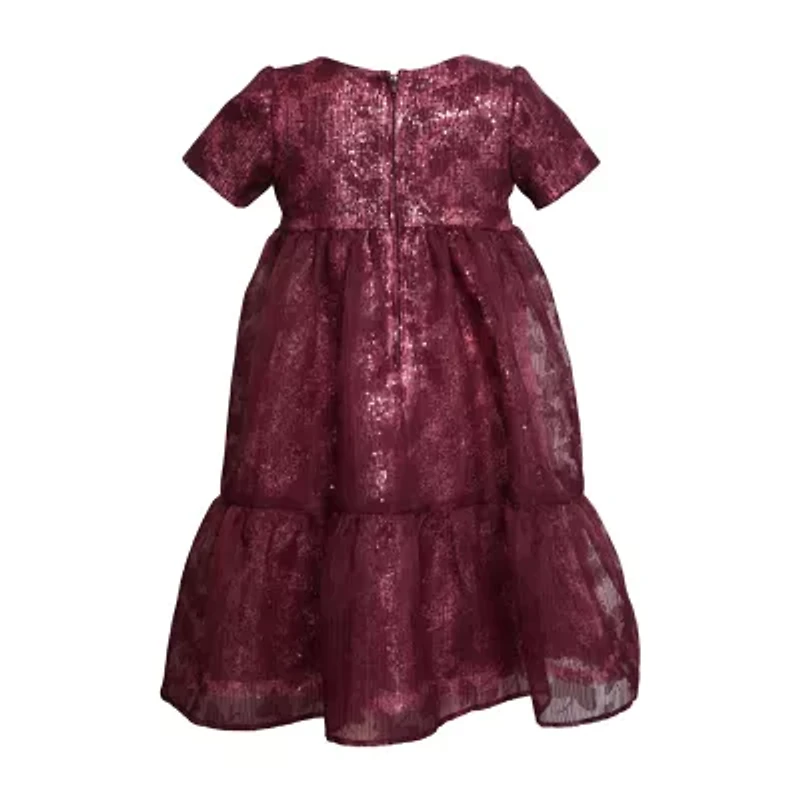 Bonnie Jean Little Girls Short Sleeve Puffed Babydoll Dress
