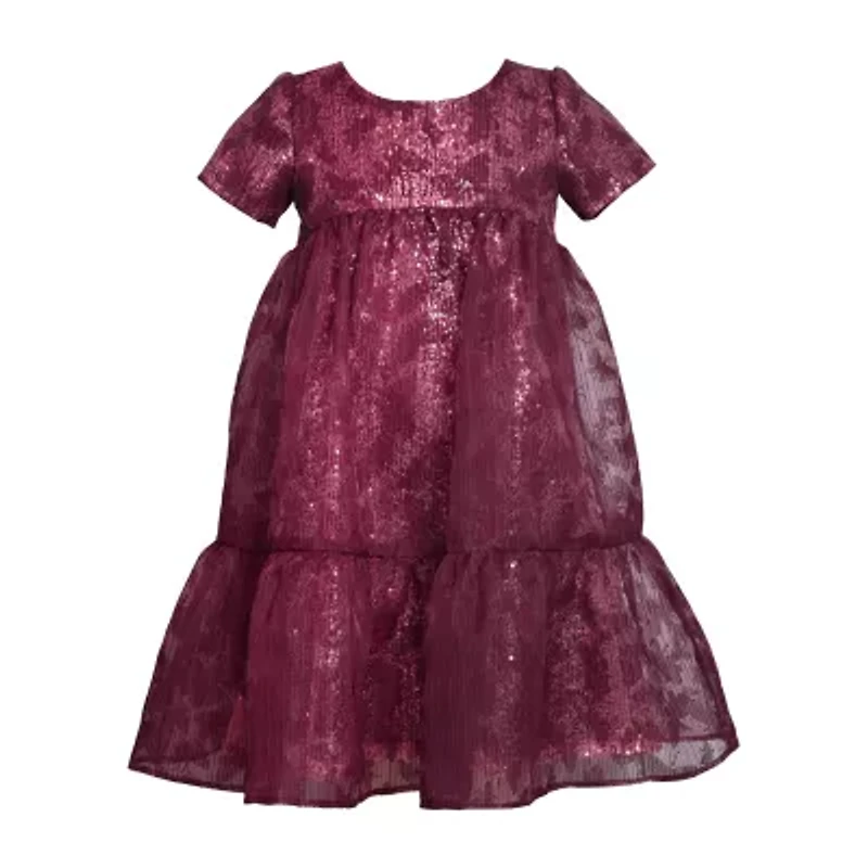 Bonnie Jean Little Girls Short Sleeve Puffed Babydoll Dress