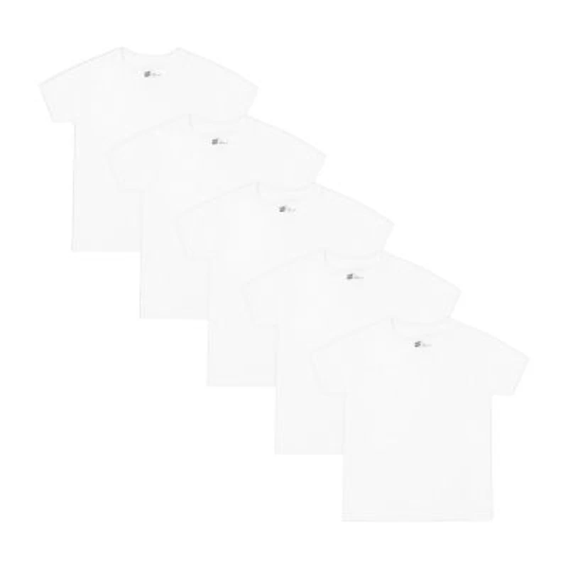 Hanes Boys 5 Pack Short Sleeve Crew Neck Moisture Wicking T-Shirt