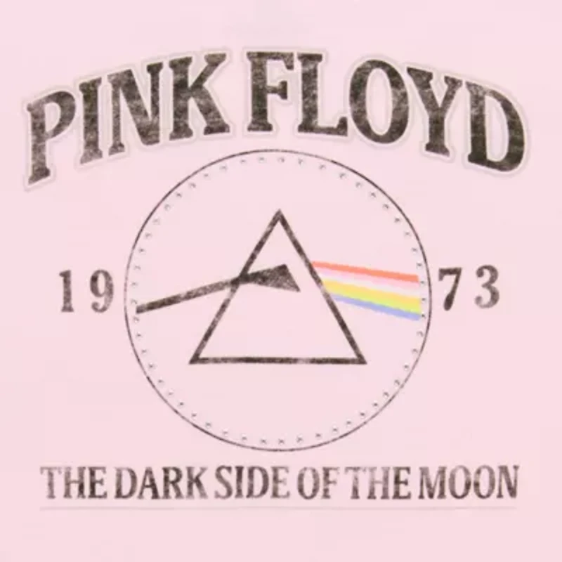 Pink Floyd The Dark Side Of Moon Off Shoulder Tee Womens Boat Neck Short Sleeve Fitted Juniors Graphic T-Shirt