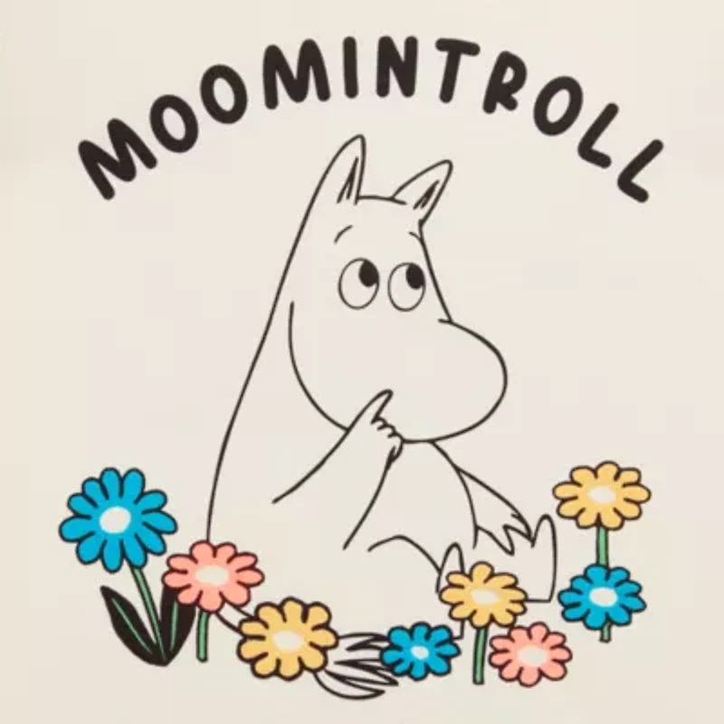 New World Moomin Moomintroll Semi Fit Tee Womens Crew Neck Short Sleeve Juniors Graphic T-Shirt