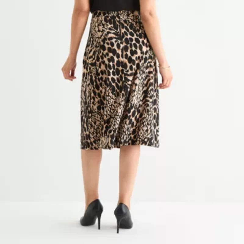 Black Label by Evan-Picone Womens Midi A-Line Skirt