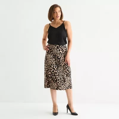 Black Label by Evan-Picone Womens Midi A-Line Skirt