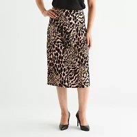 Black Label by Evan-Picone Womens Midi A-Line Skirt
