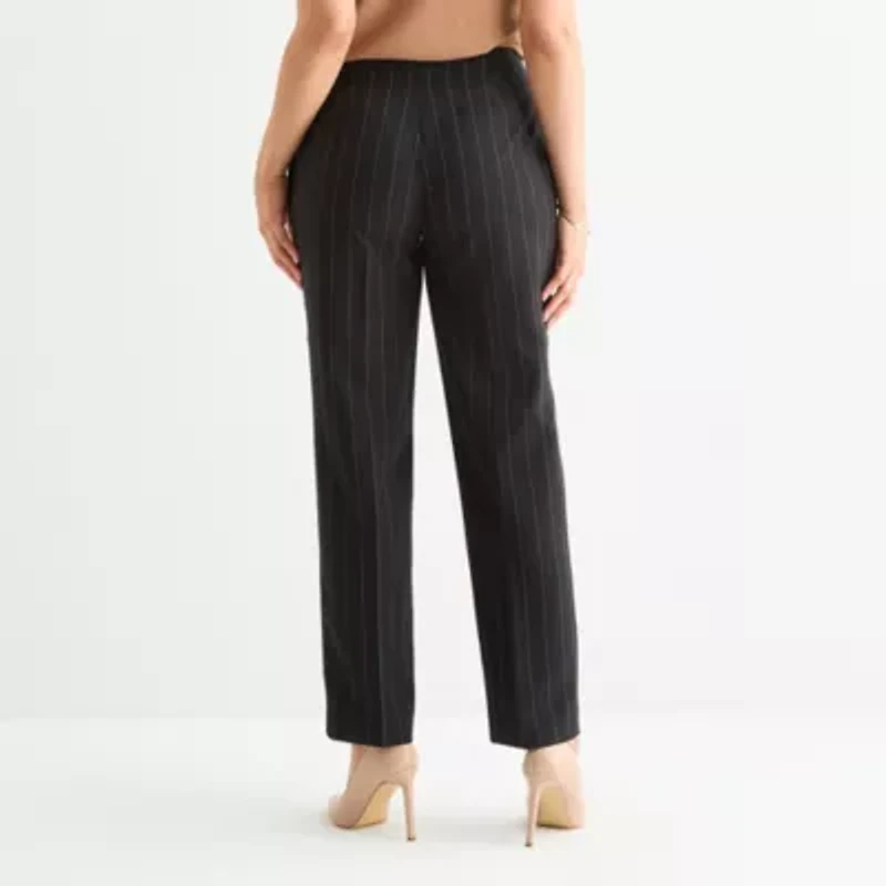 Black Label by Evan-Picone Striped Womens Classic Fit Straight Suit Pant