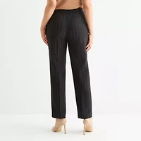 Black Label by Evan-Picone Striped Womens Classic Fit Straight Suit Pant