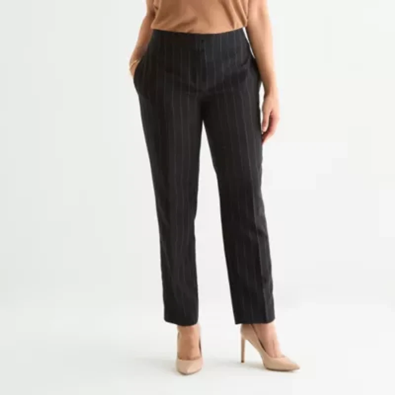 Black Label by Evan-Picone Striped Womens Classic Fit Straight Suit Pant