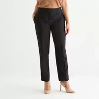 Black Label by Evan-Picone Striped Womens Classic Fit Straight Suit Pant