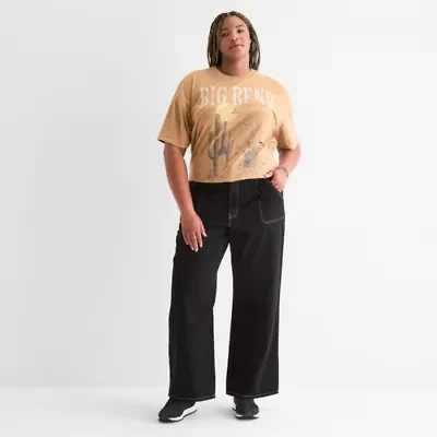 Arizona Juniors Plus Womens Highest Rise Straight Leg Jean