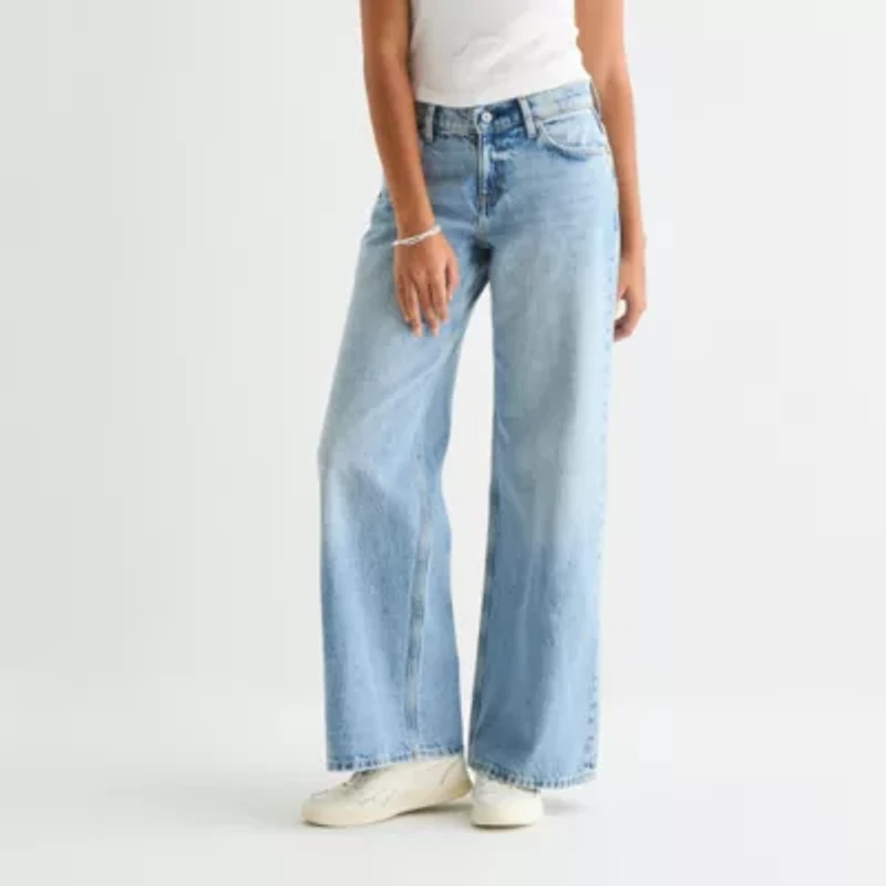 Arizona Womens Juniors Low Rise Baggy Fit Jean
