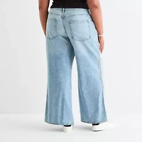 Arizona Airy Drape Womens Juniors Plus Low Rise Baggy Fit Jean
