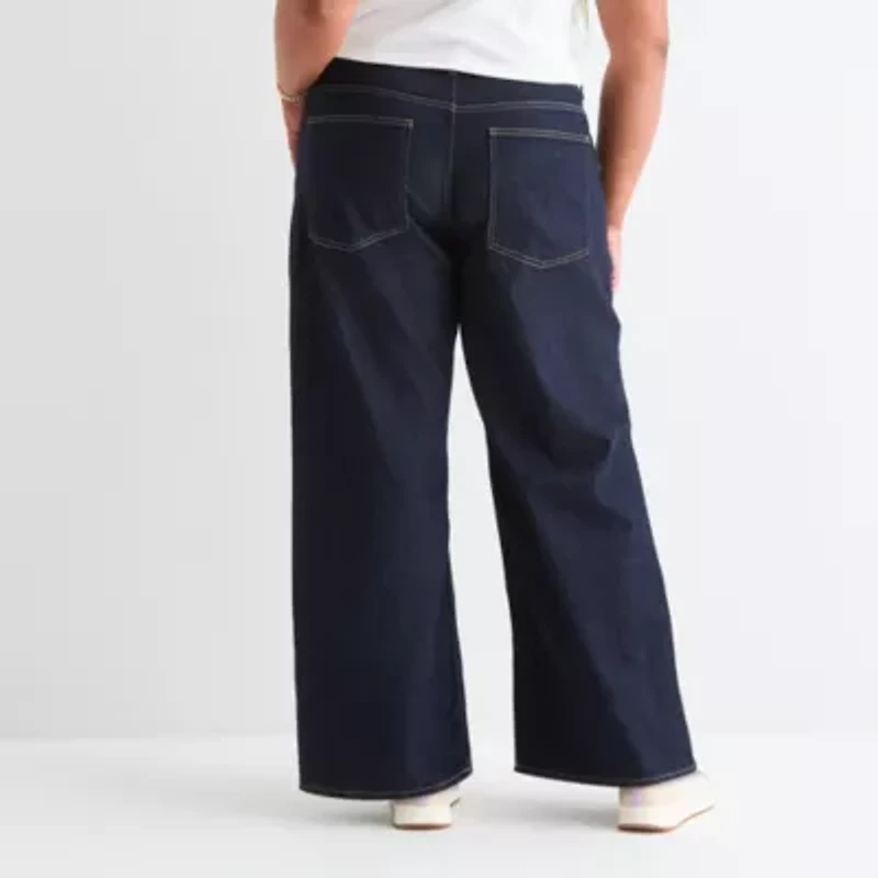 Arizona Juniors Plus Womens Low Rise Baggy Fit Jean