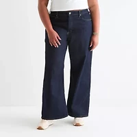Arizona Juniors Plus Womens Low Rise Baggy Fit Jean