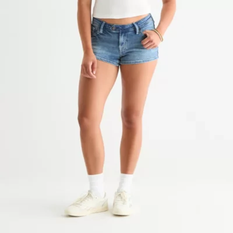 Arizona Womens Low Rise-Juniors Micro Denim Short