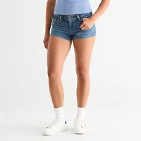 Arizona Womens Low Rise-Juniors Denim Short