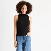 a.n.a Ribbed Womens Funnel Neck Sleeveless T-Shirt
