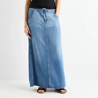 a.n.a Womens Low Rise Long Denim Skirt