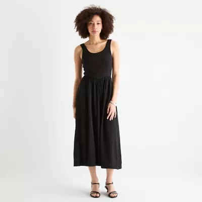 a.n.a Womens Sleeveless Midi A-Line Dress